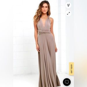 Lulus Tricks of the Trade Taupe Maxi Dress